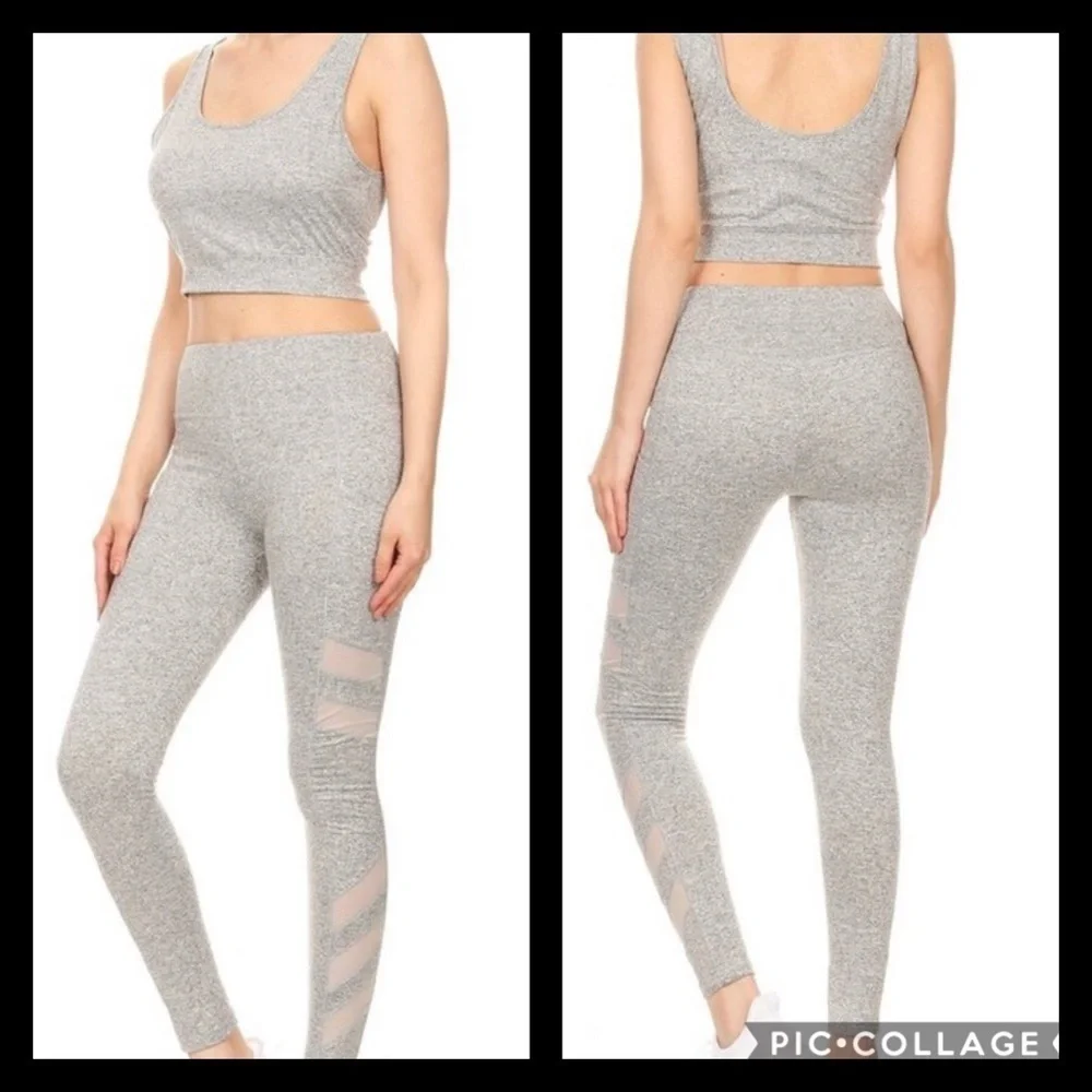 Heather Gray Top & Bottoms -Workout